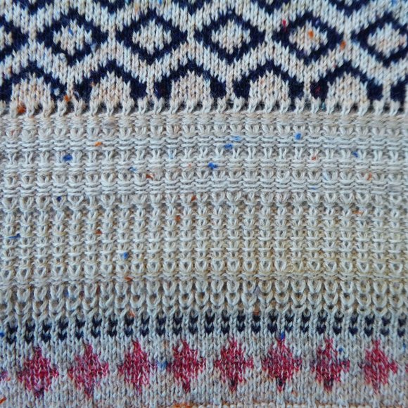 Knox Rose Boho Cardigan Sweater Knit Open Front Shark Bite Geometric Stripes S - Picture 2 of 5